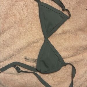 SHEIN Green/Gray Triangle Bikini Top